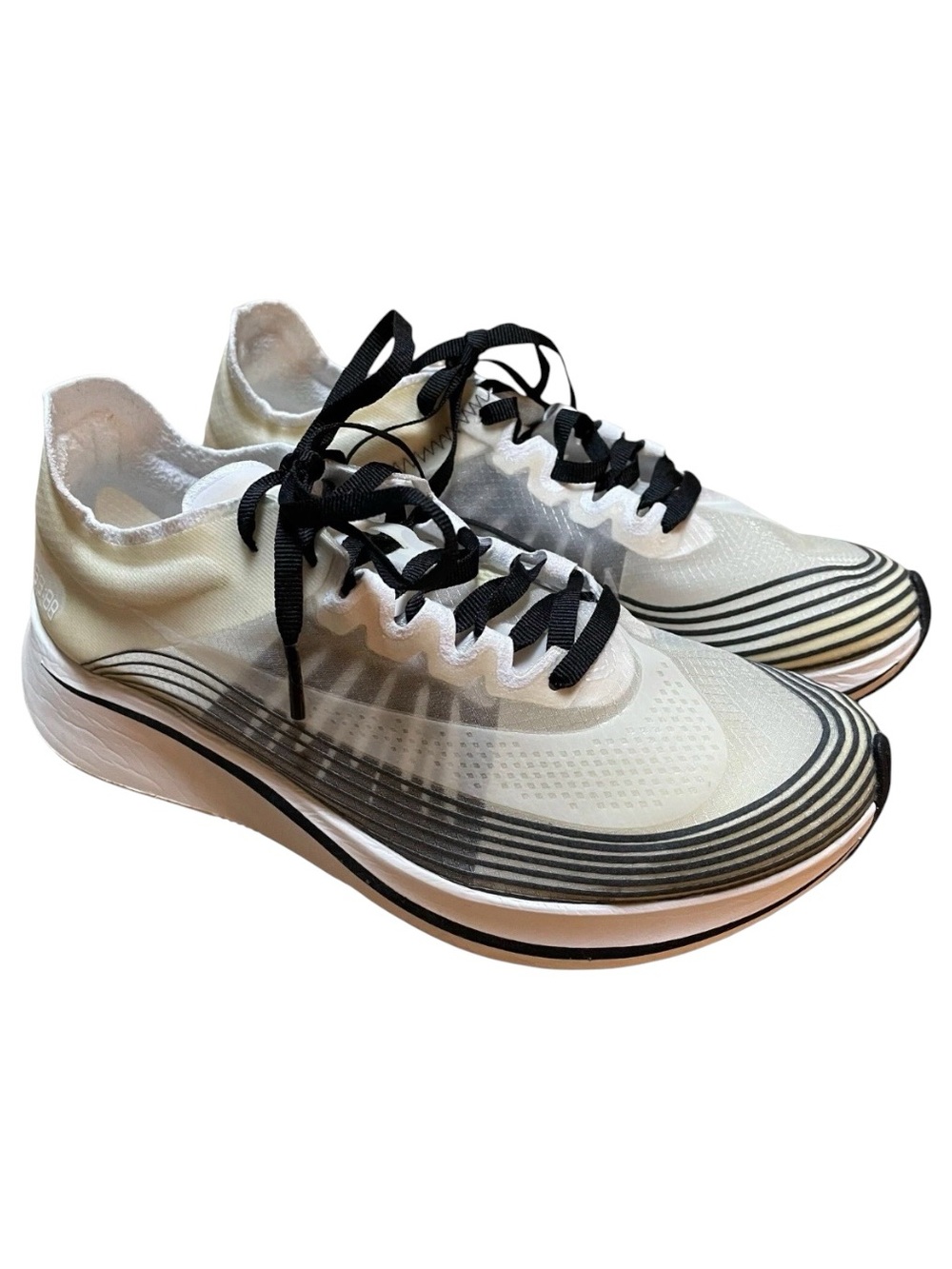 NIKE Running Shoe Womens Sz 6.5 NIKELAB Zoom Fly SP White Black AA3172-101